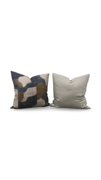 Casamance Fabric Decorative Pillow Belle Epoque Anthracite 22x22" Knife Edge Cover