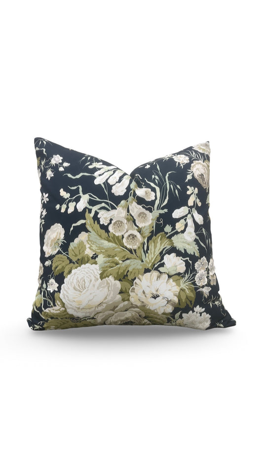 Stapleton Park Fabric Decorative Pillow Navy Olive 22x22" Knife Edge Cover