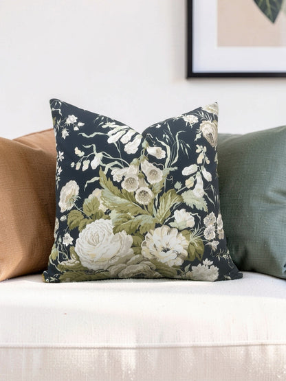Stapleton Park Fabric Decorative Pillow Navy Olive 22x22" Knife Edge Cover