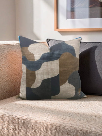 Casamance Fabric Decorative Pillow Belle Epoque Anthracite 22x22" Knife Edge Cover
