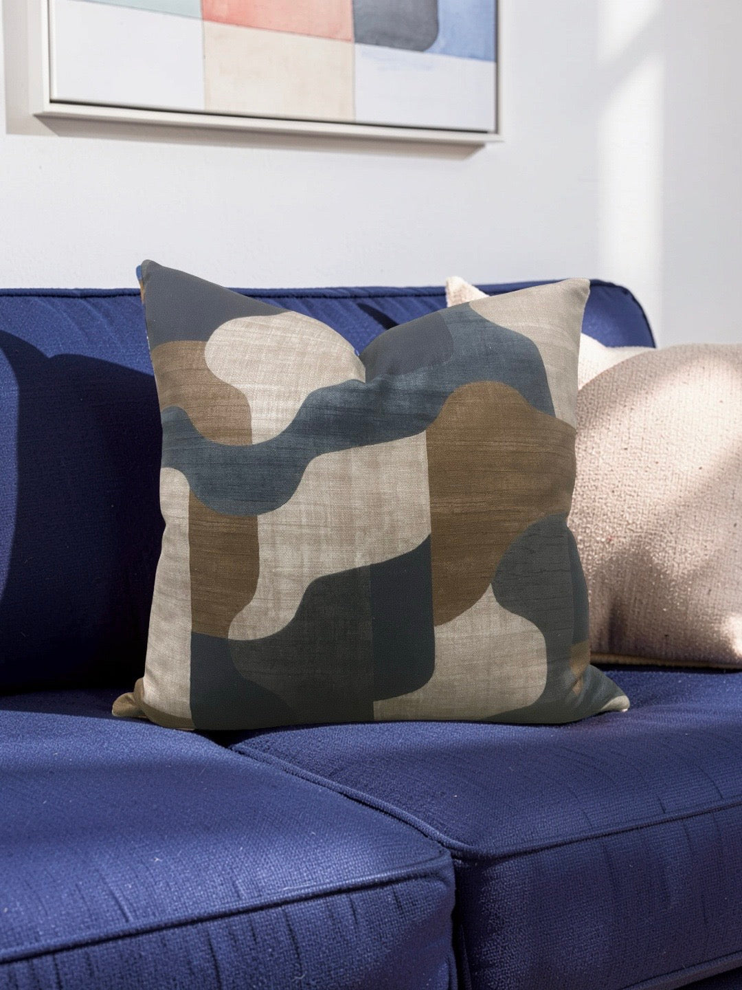 Casamance Fabric Decorative Pillow Belle Epoque Anthracite 22x22" Knife Edge Cover