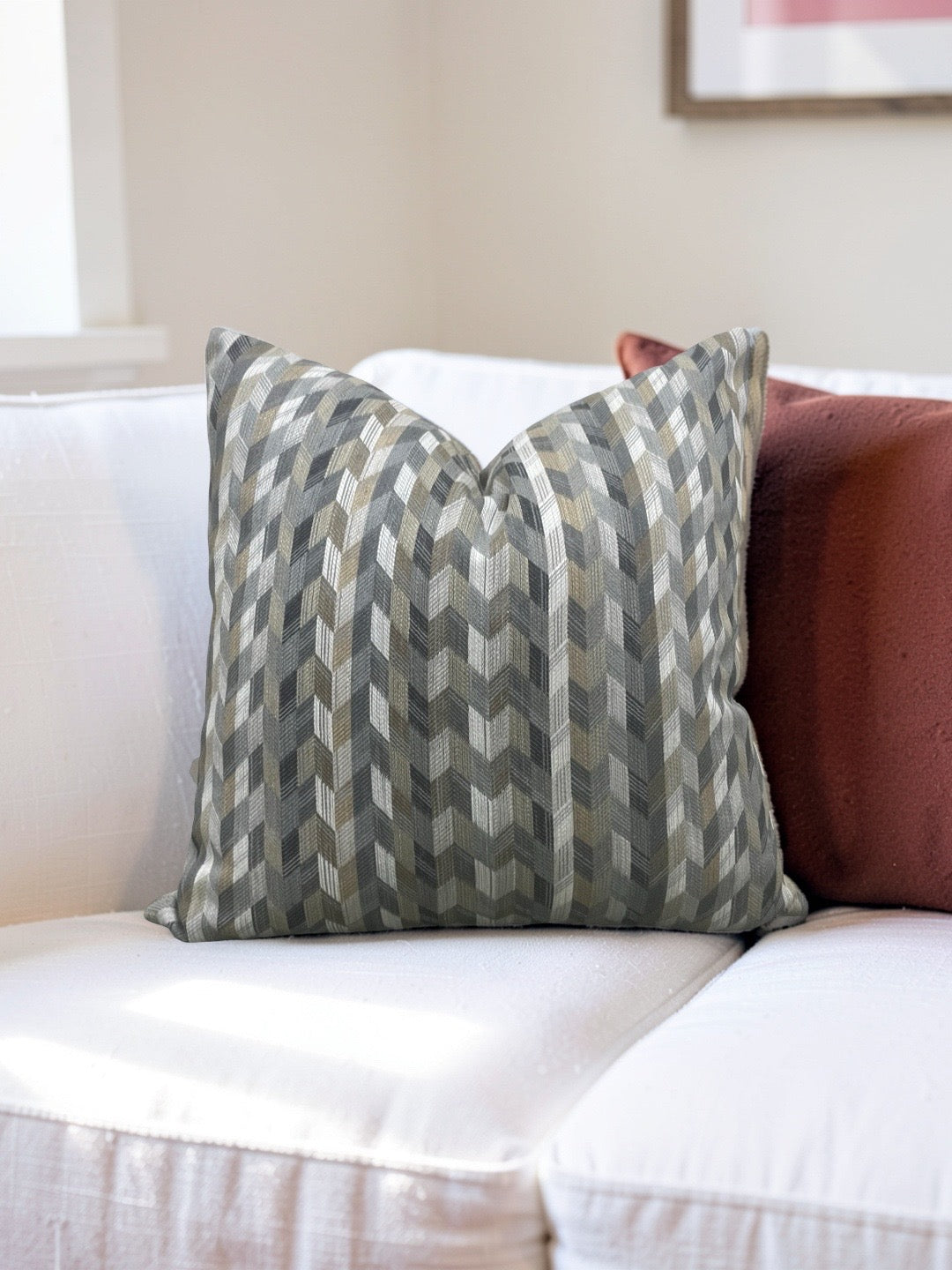 Romo Fabric Decorative Pillow Etto Tamarind 22x22" Knife Edge Cover