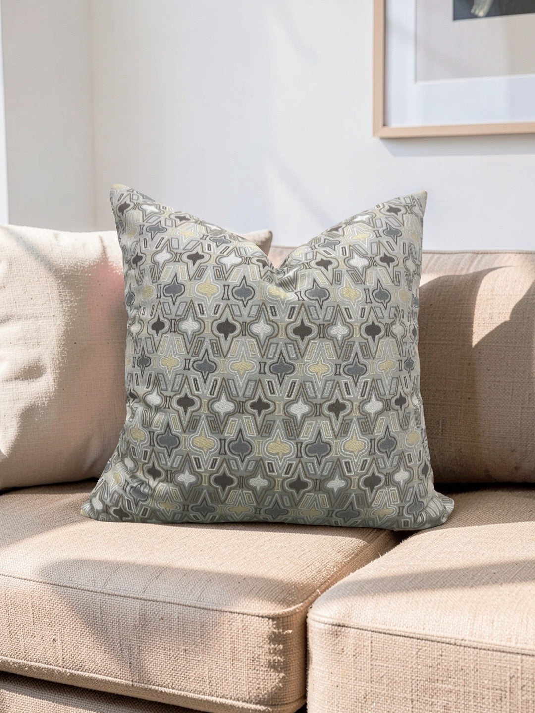 Brunschwig & Fils Fabric Decorative Pillow Casino Royale Pewter 22x22" Knife Edge Cover