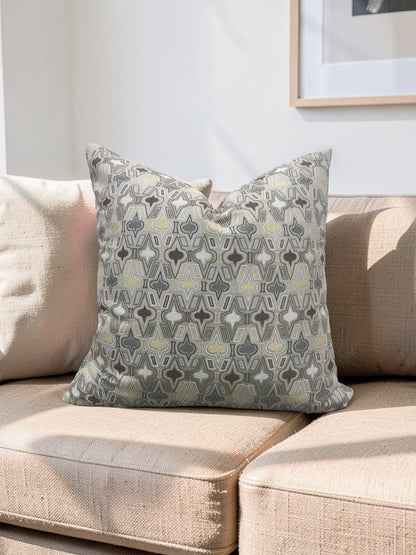 Brunschwig & Fils Fabric Decorative Pillow Casino Royale Pewter 22x22" Knife Edge Cover