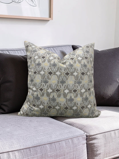 Brunschwig & Fils Fabric Decorative Pillow Casino Royale Pewter 22x22" Knife Edge Cover