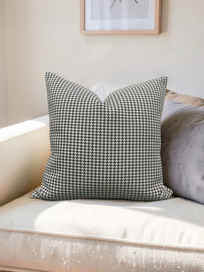 Dedar Houndstooth Fabric Decorative Pillow Domino 22x22" Knife Edge Cover