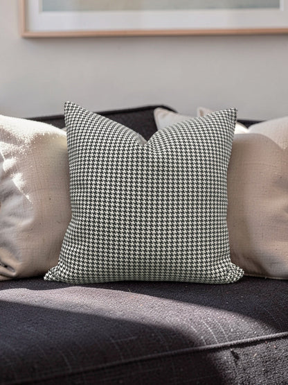 Dedar Houndstooth Fabric Decorative Pillow Domino 22x22" Knife Edge Cover
