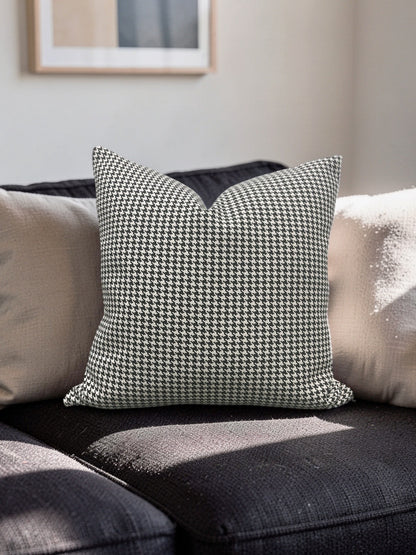Dedar Houndstooth Fabric Decorative Pillow Domino 22x22" Knife Edge Cover