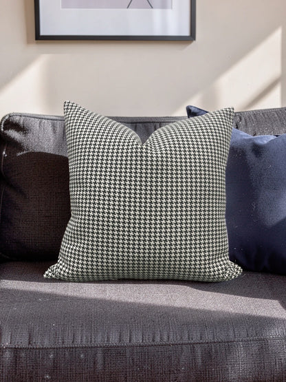 Dedar Houndstooth Fabric Decorative Pillow Domino 22x22" Knife Edge Cover