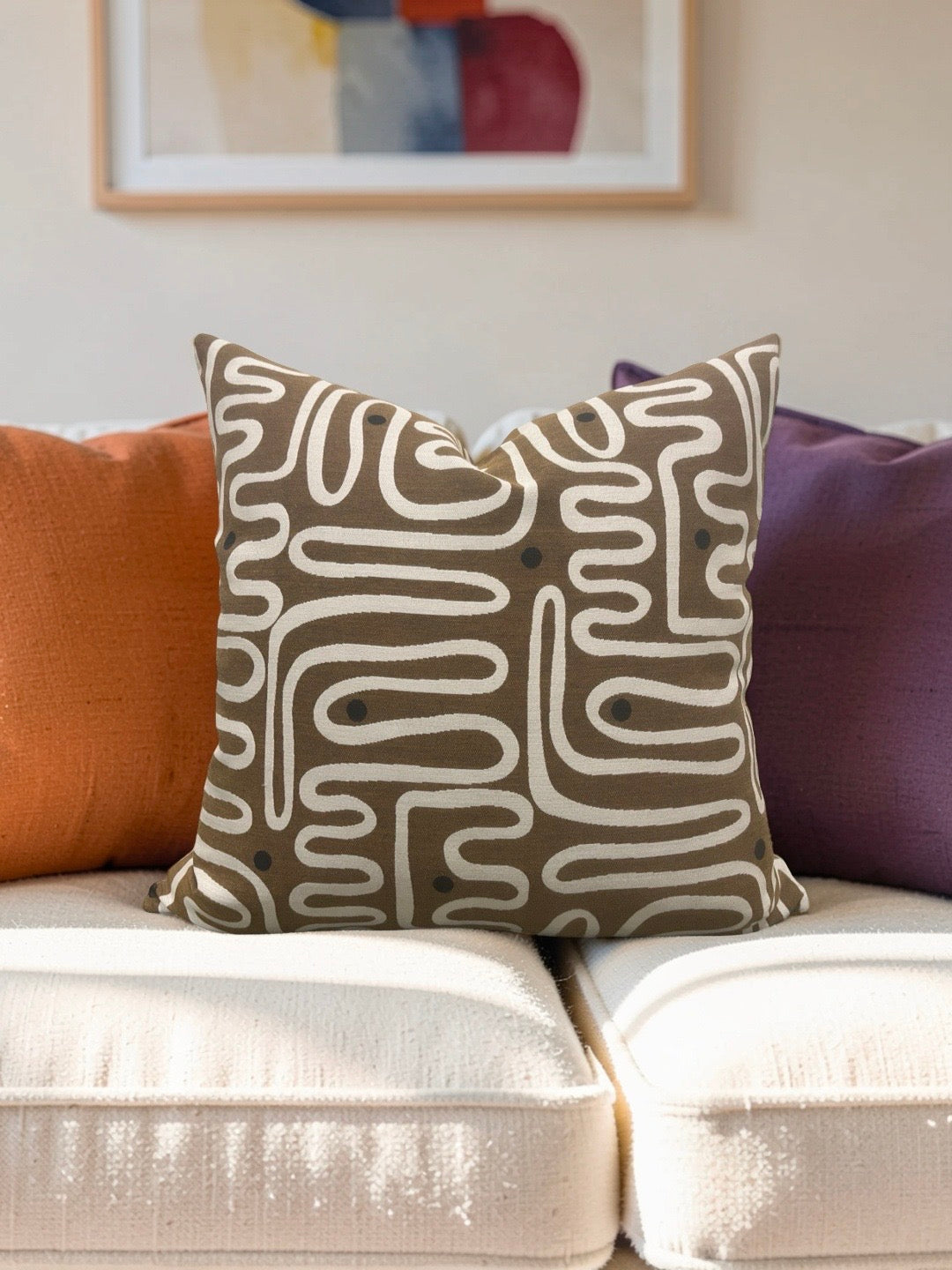 Decorative Pillow Nema Teak 22x22" Knife Edge Cover