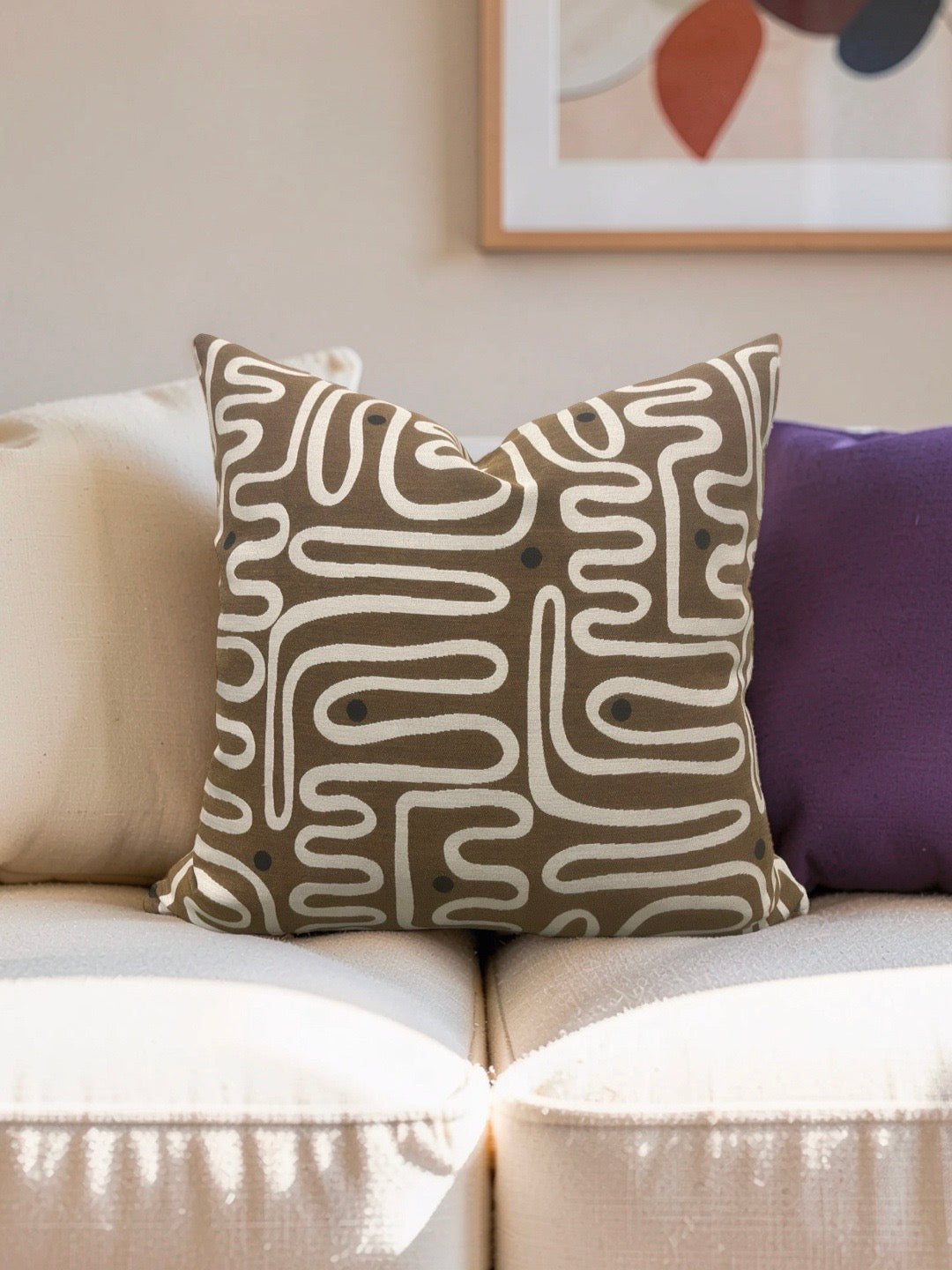 Decorative Pillow Nema Teak 22x22" Knife Edge Cover