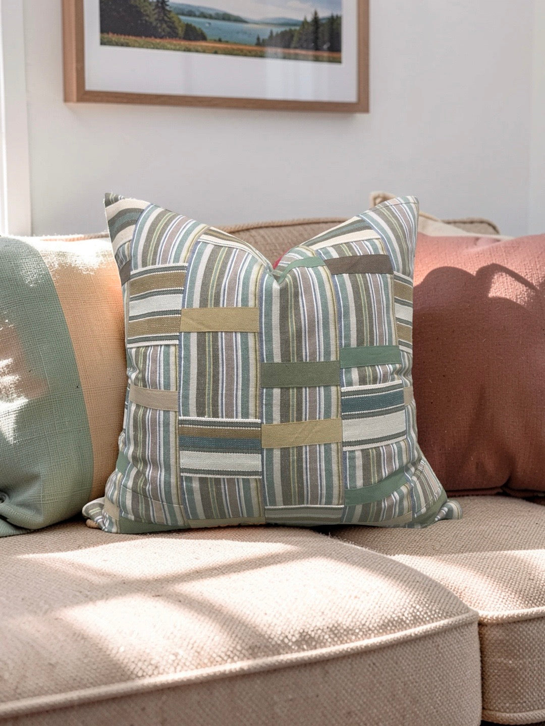 Jane Clayton Fabric Decorative Pillow Ewe Cloth 20x20" Knife Edge Cover