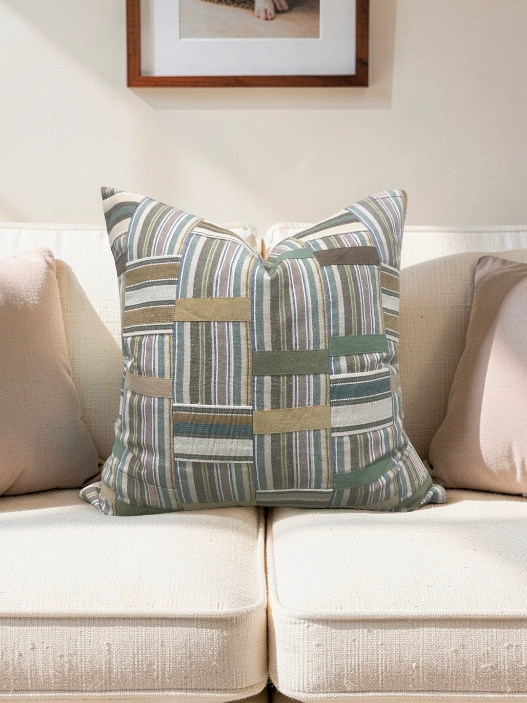 Jane Clayton Fabric Decorative Pillow Ewe Cloth 20x20" Knife Edge Cover