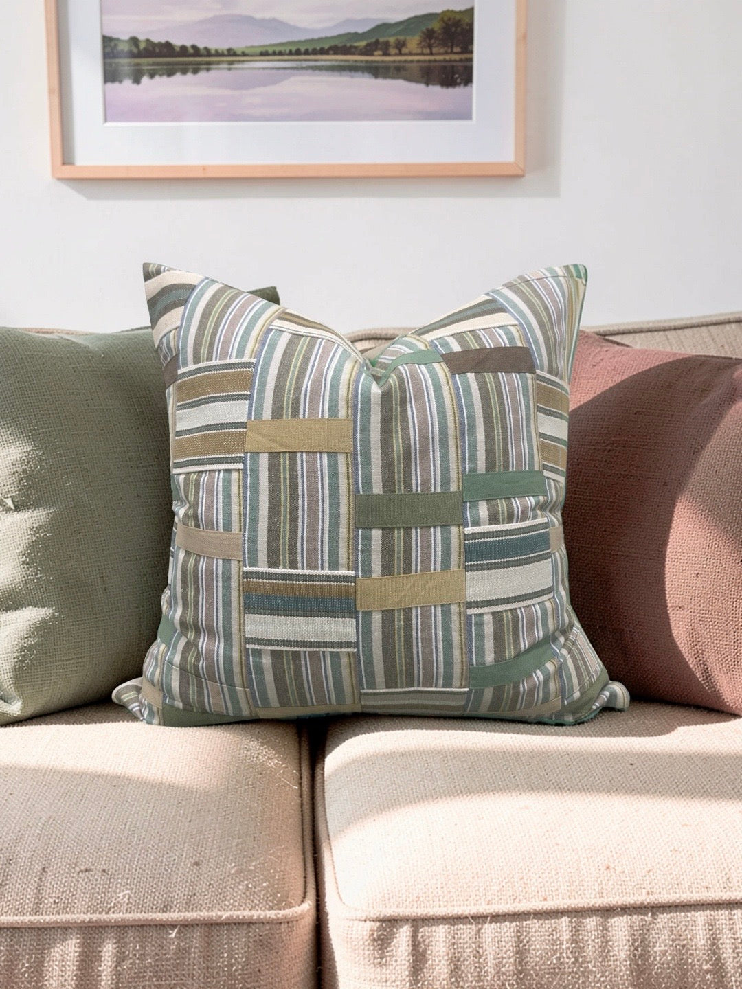 Jane Clayton Fabric Decorative Pillow Ewe Cloth 20x20" Knife Edge Cover