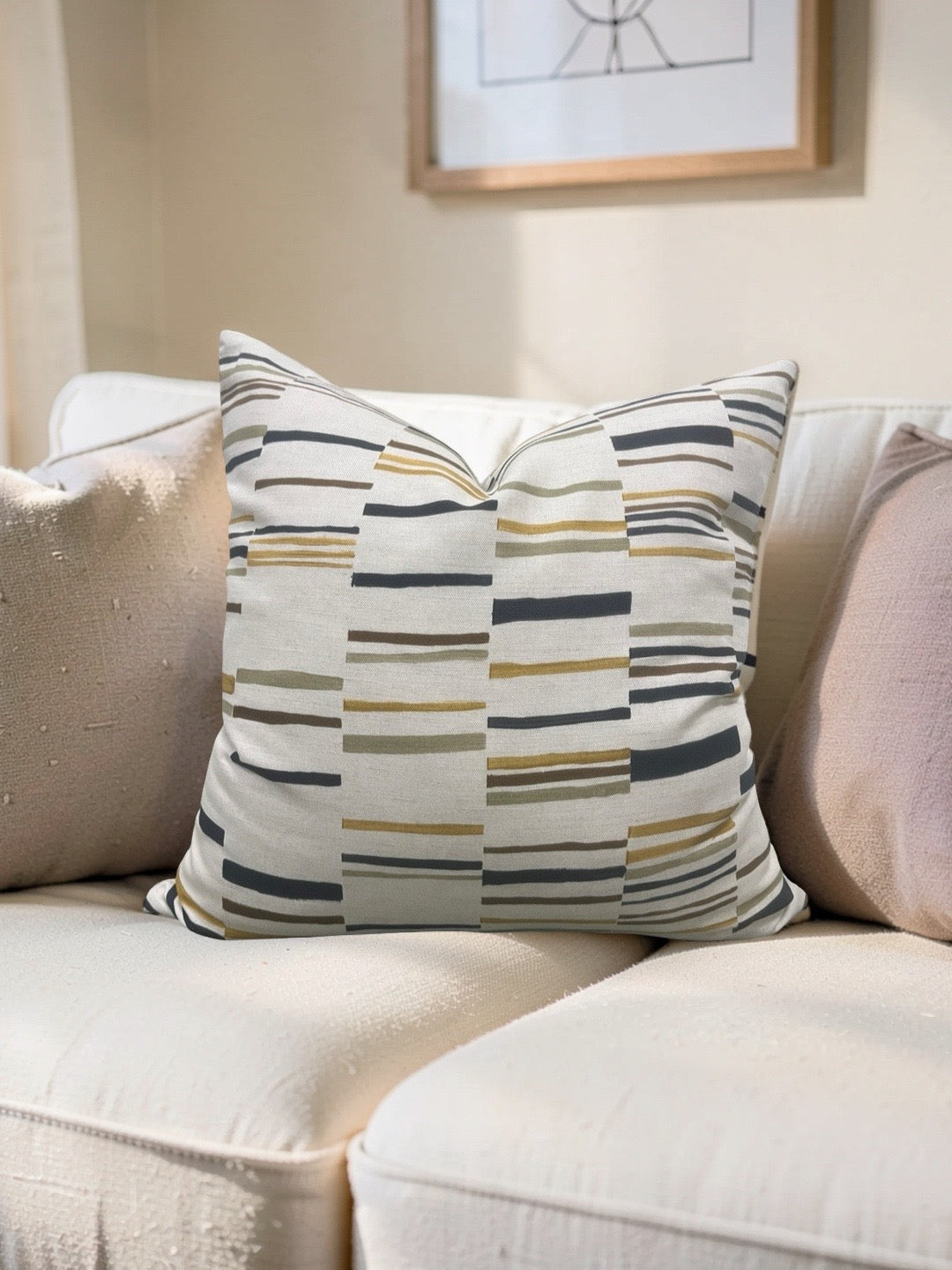 Pollack Fabric Decorative Pillow Steps Stable 20x20" Knife Edge Cover