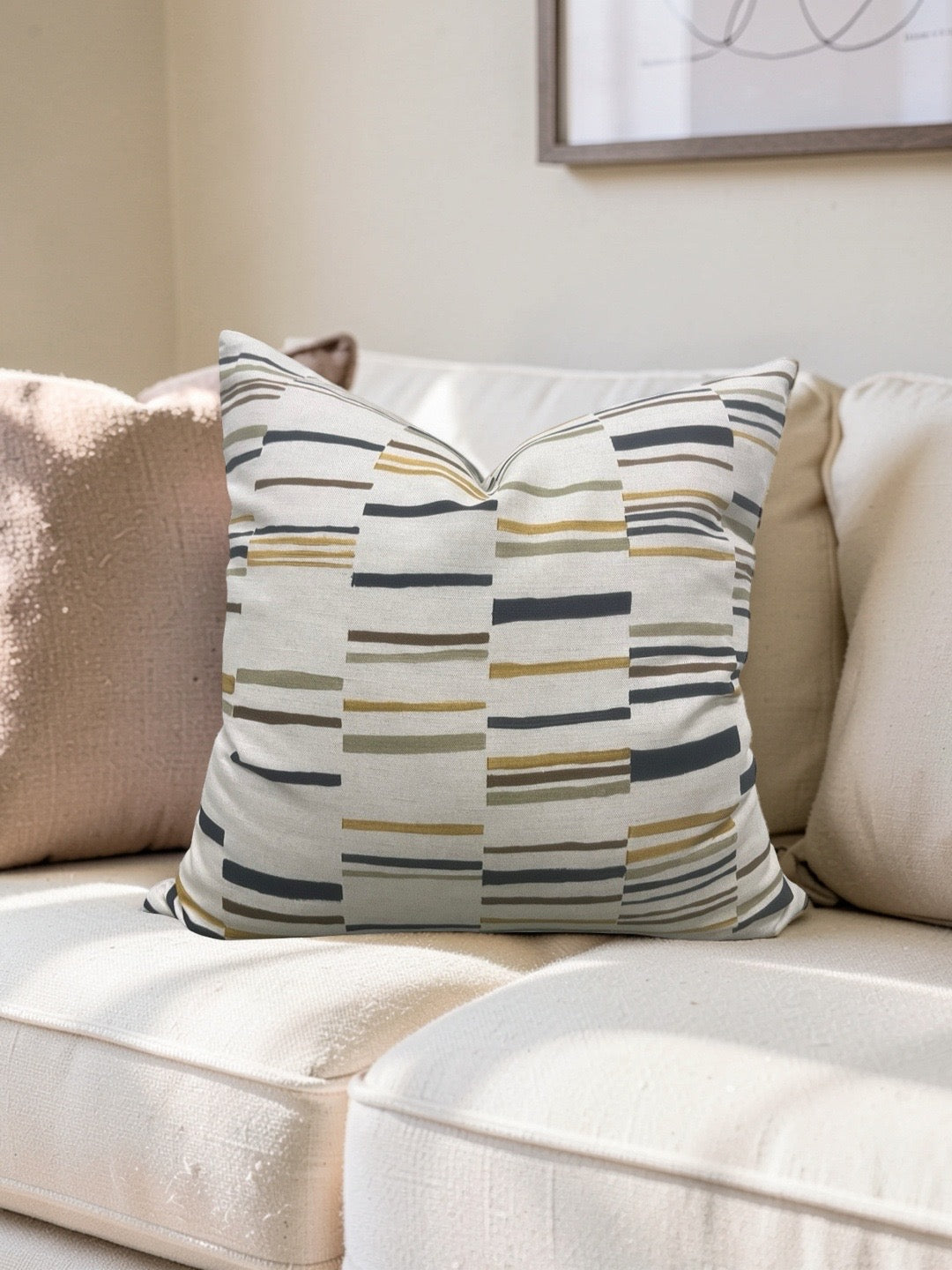 Pollack Fabric Decorative Pillow Steps Stable 20x20" Knife Edge Cover