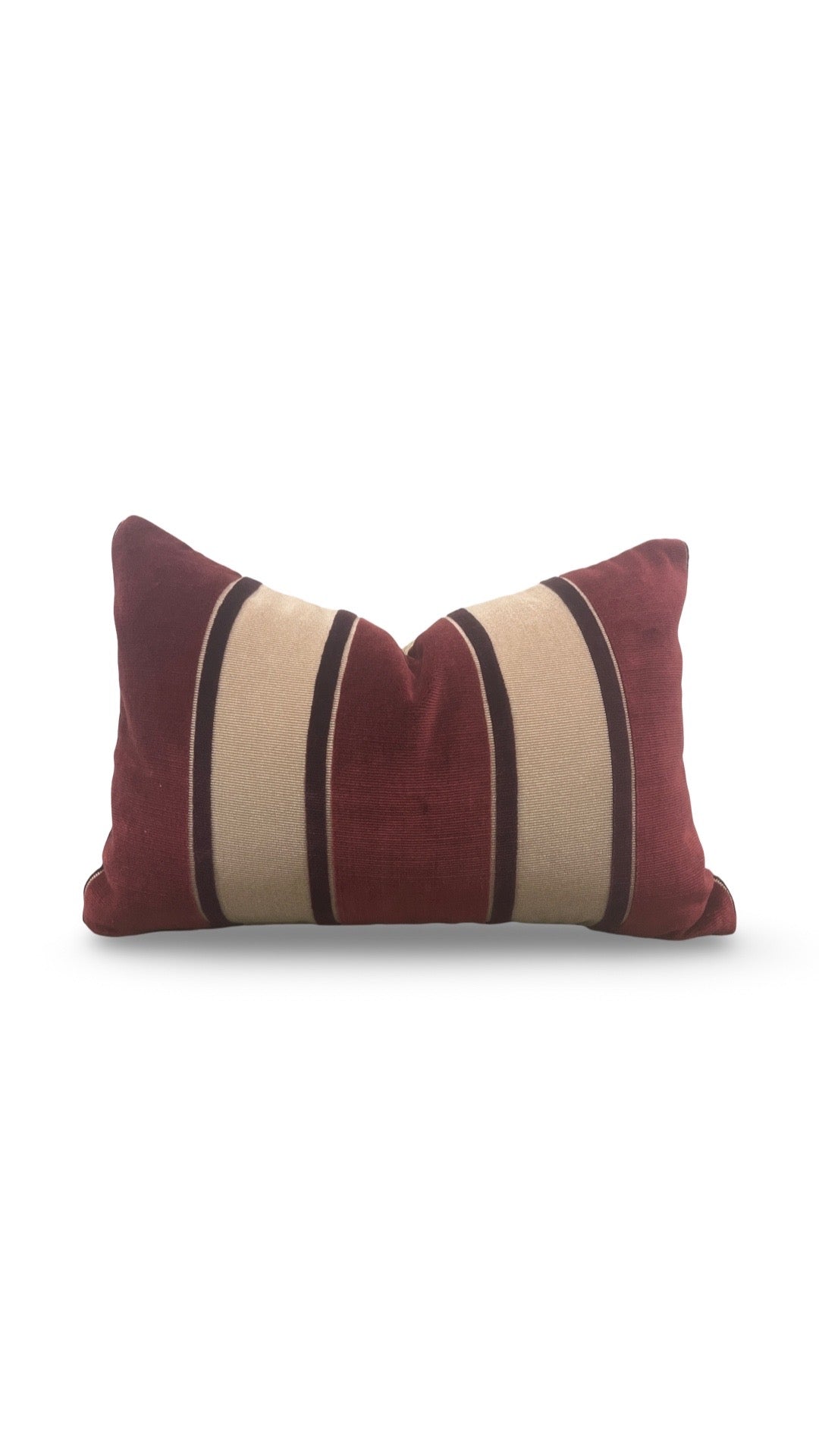 Scalamandre Fabric Lumbar Pillow Galerie Grenat 12x18" Knife Edge Cover