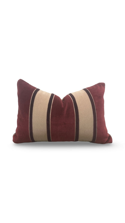 Scalamandre Fabric Lumbar Pillow Galerie Grenat 12x18" Knife Edge Cover