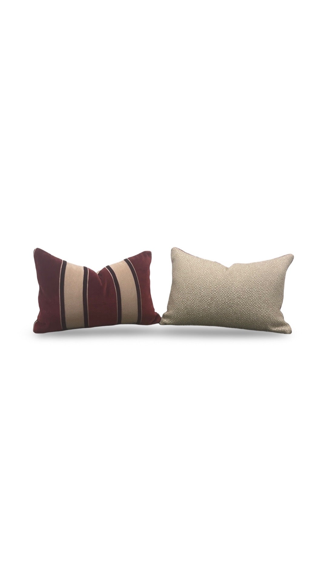Scalamandre Fabric Lumbar Pillow Galerie Grenat 12x18" Knife Edge Cover