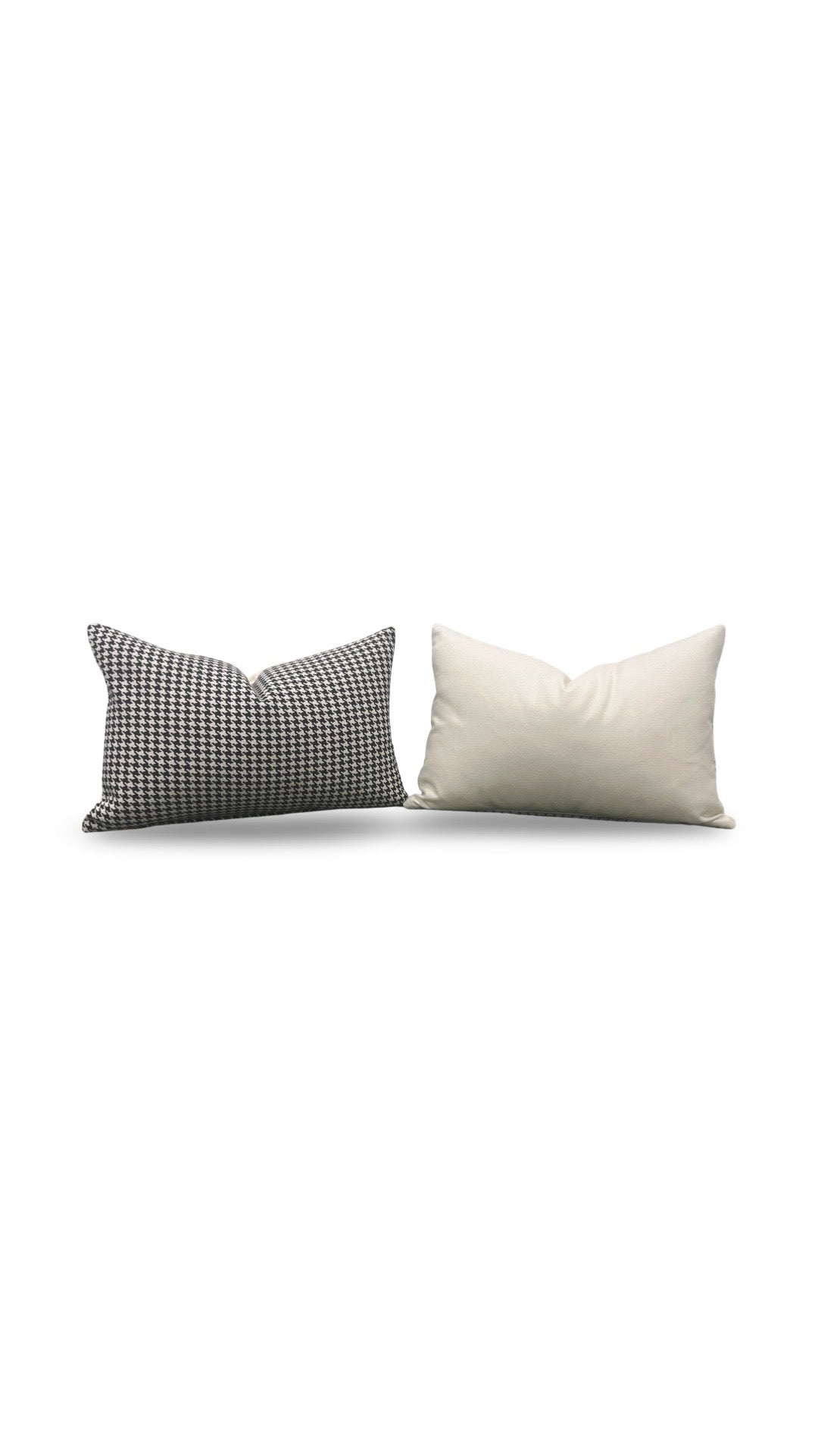 Houndstooth Patterned Lumbar Pillow Dedar Milano Domino 12x18" Knife Edge Cover