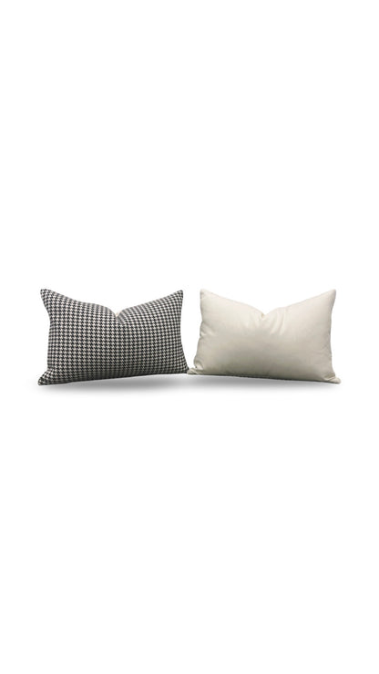 Houndstooth Patterned Lumbar Pillow Dedar Milano Domino 12x18" Knife Edge Cover