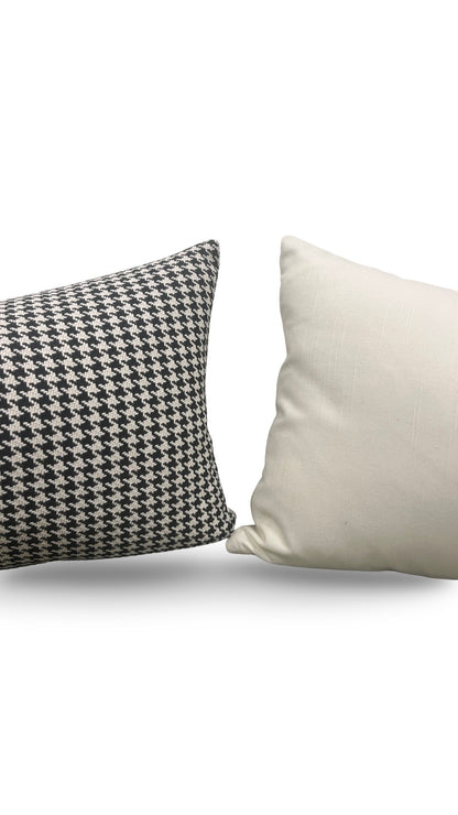Houndstooth Patterned Lumbar Pillow Dedar Milano Domino 12x18" Knife Edge Cover