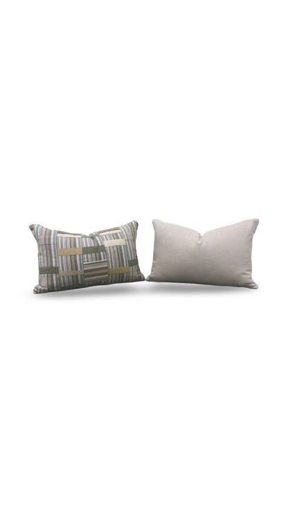 Jane Clayton Fabric Decorative Lumbar Pillow Ewe Cloth 12x18" Knife Edge Cover