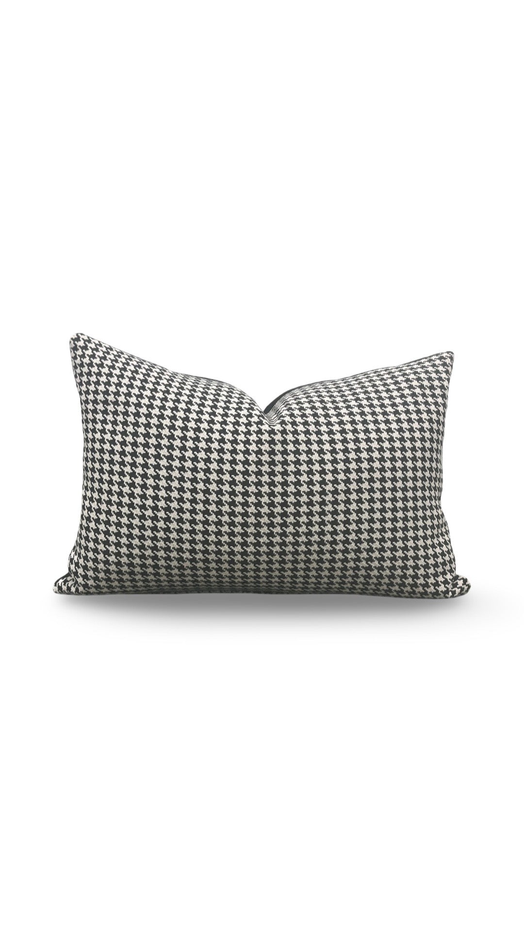 Dedar Milano Fabric Lumbar Pillow Houndstooth Domino 12x18" Knife Edge Cover