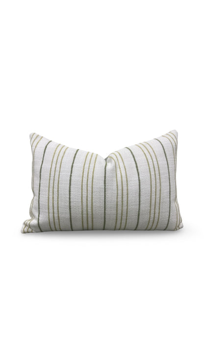 Lumbar Pillow Weathered Stripe Chartreuse 12x18" Knife Edge Cover