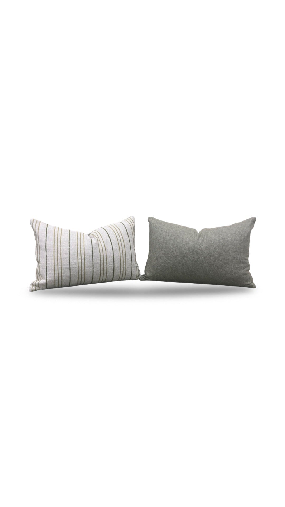 Lumbar Pillow Weathered Stripe Chartreuse 12x18" Knife Edge Cover