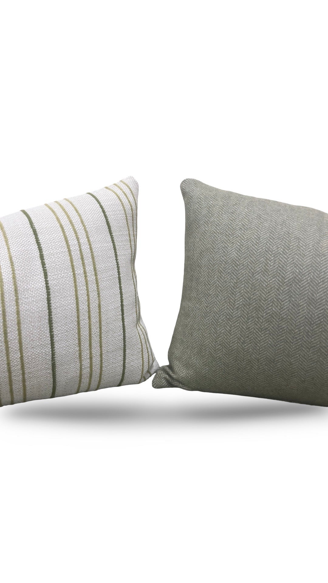 Lumbar Pillow Weathered Stripe Chartreuse 12x18" Knife Edge Cover
