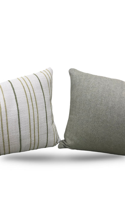 Lumbar Pillow Weathered Stripe Chartreuse 12x18" Knife Edge Cover