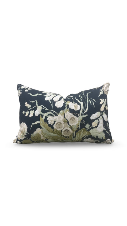 Lumbar Pillow Stapleton Park Navy & Olive 12x18" Knife Edge Cover