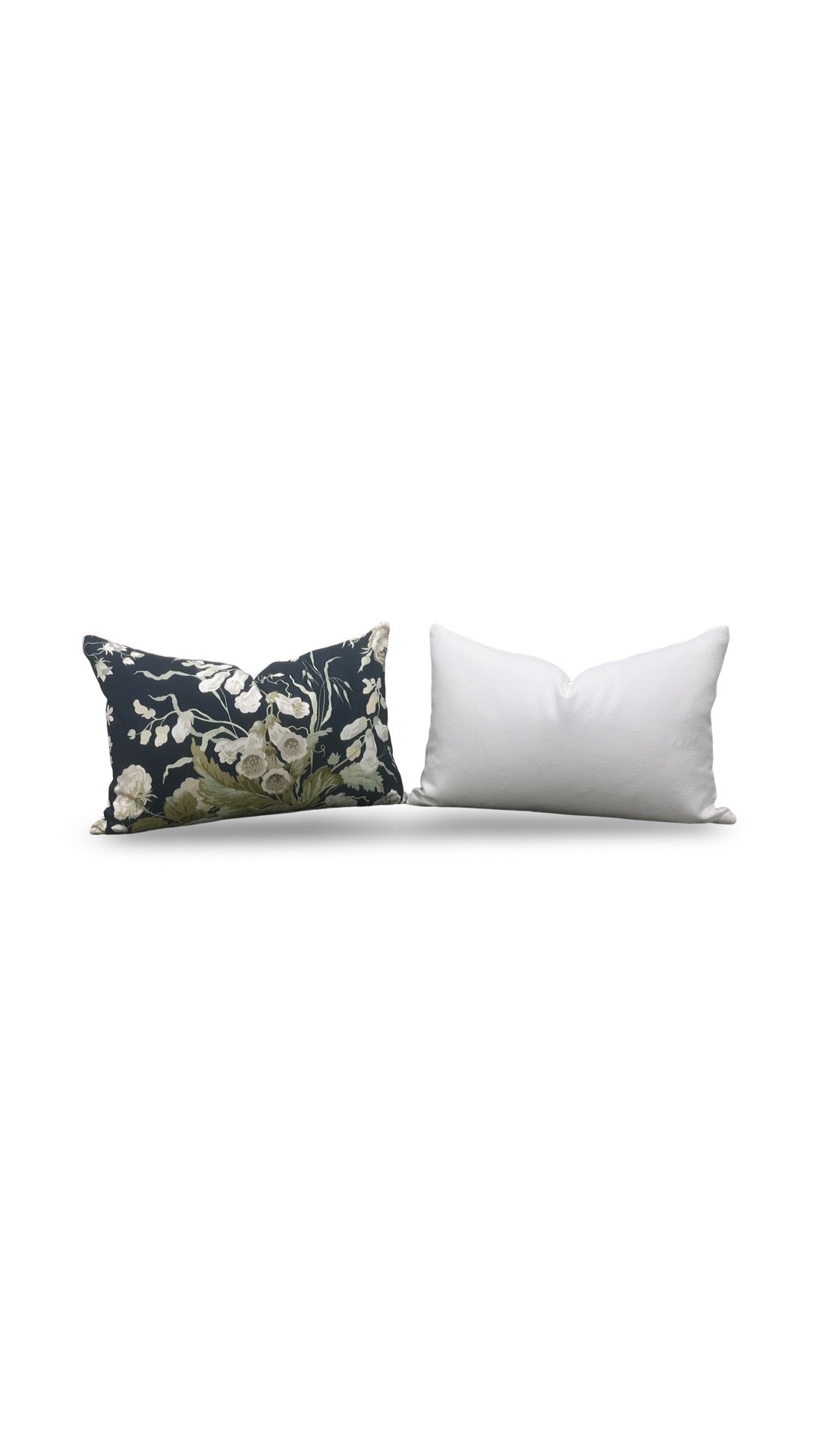 Lumbar Pillow Stapleton Park Navy & Olive 12x18" Knife Edge Cover