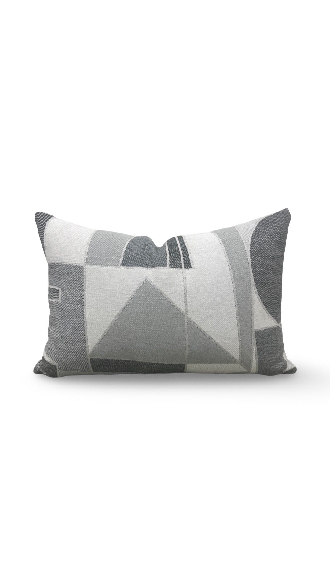 Zinc Textiles Fabric Lumbar Pillow Chiaroscuro Greyscale 12x18" Knife Edge Cover