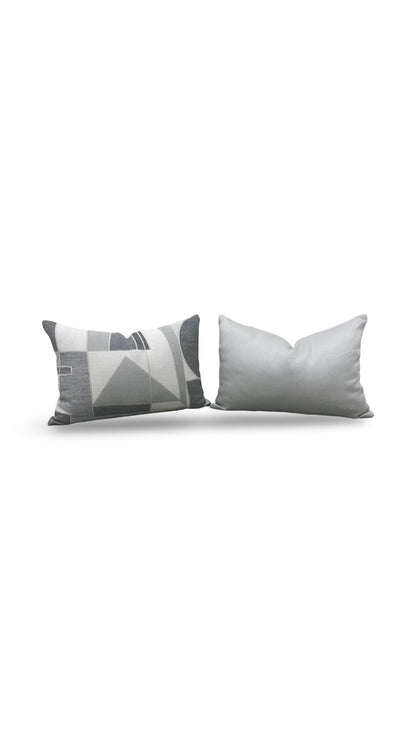 Zinc Textiles Fabric Lumbar Pillow Chiaroscuro Greyscale 12x18" Knife Edge Cover