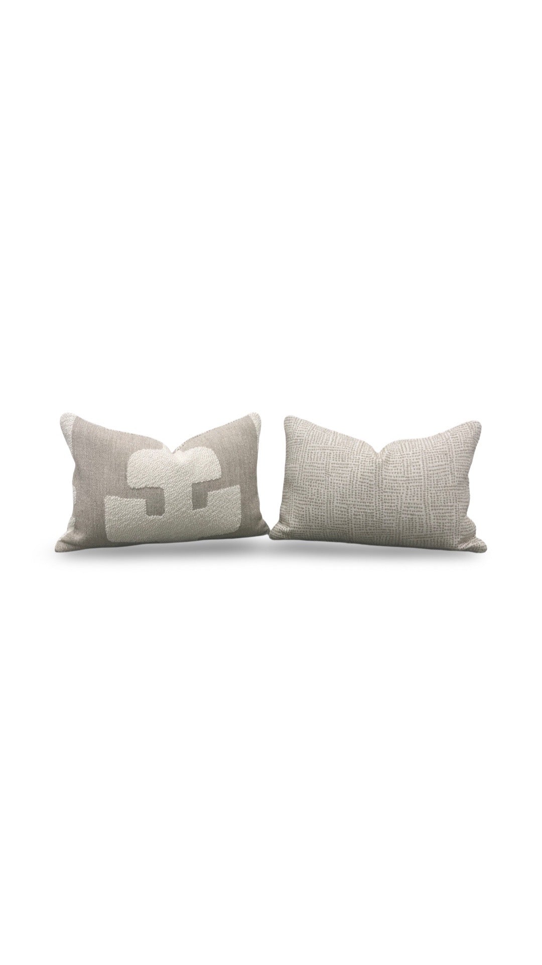 Andrew Martin Fabric Lumbar Pillow Peru Ivory 12x18" Knife Edge Cover