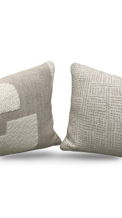 Andrew Martin Fabric Lumbar Pillow Peru Ivory 12x18" Knife Edge Cover