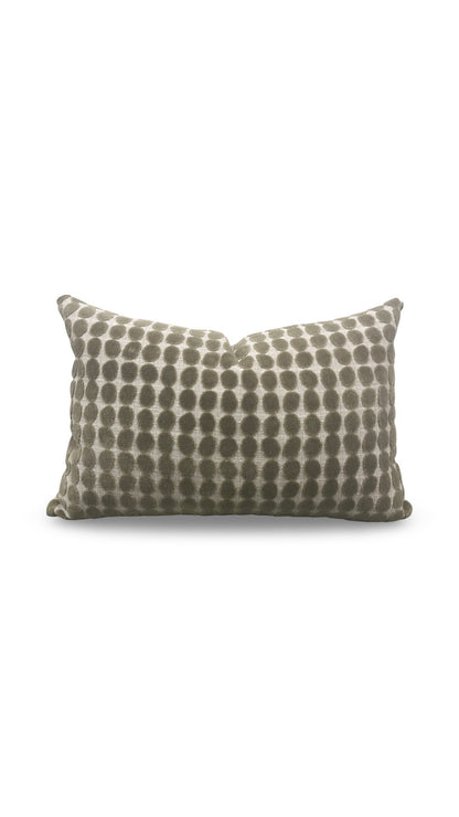 Harlequin Fabric Lumbar Pillow Loopy Spot Moss 12x18" Knife Edge Cover