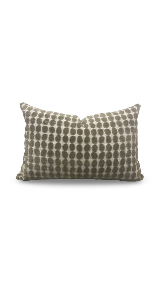 Harlequin Fabric Lumbar Pillow Loopy Spot Moss 12x18" Knife Edge Cover