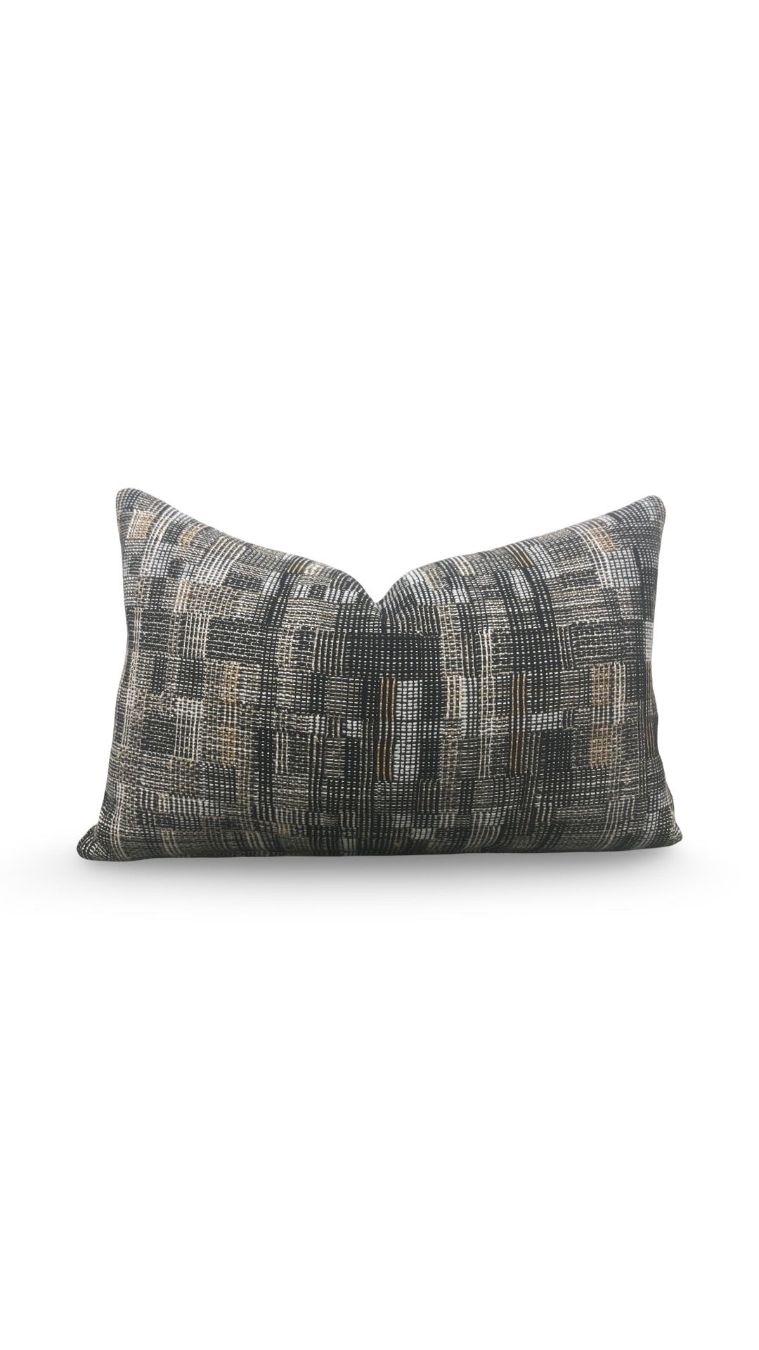 Dedar Fabric Lumbar Pillow Modernist Checkerboard 12x18" Knife Edge Cover
