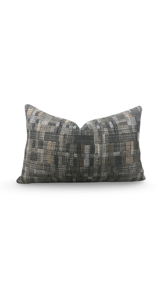 Dedar Fabric Lumbar Pillow Modernist Checkerboard 12x18" Knife Edge Cover