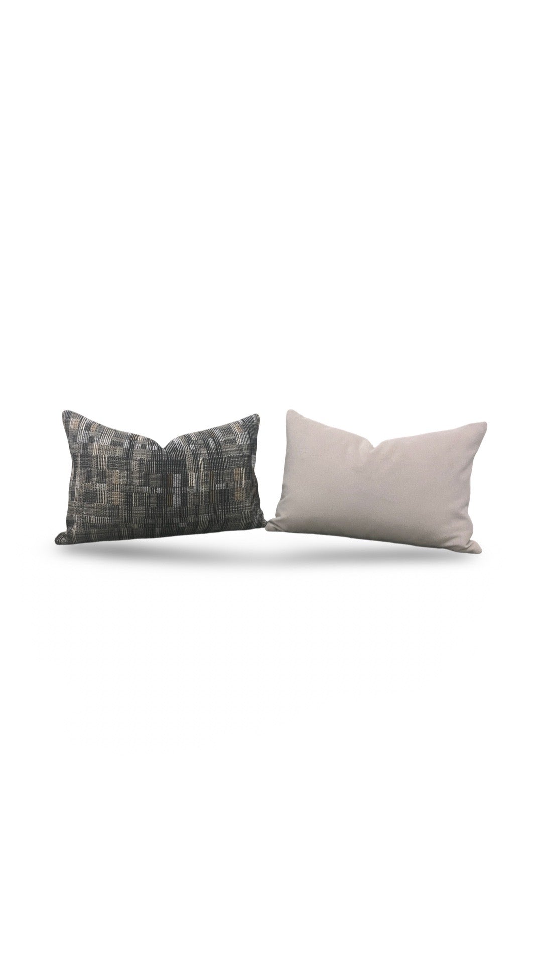 Dedar Fabric Lumbar Pillow Modernist Checkerboard 12x18" Knife Edge Cover