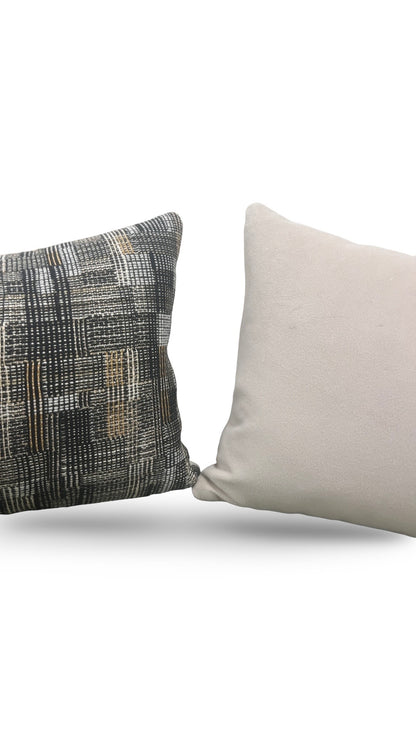 Dedar Fabric Lumbar Pillow Modernist Checkerboard 12x18" Knife Edge Cover
