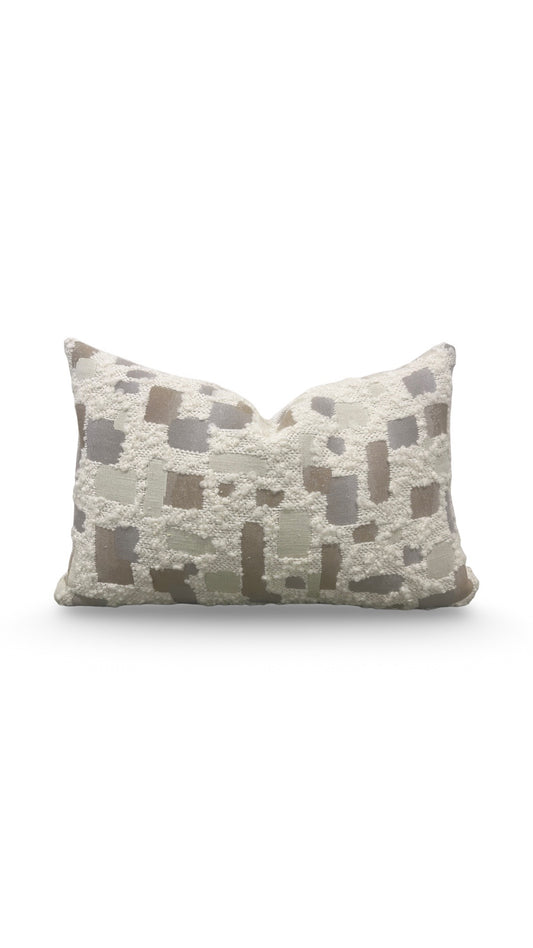 Mica Resin Fabric Lumbar Pillow by Rogers & Goffigon - 12x18" Knife Edge Cover