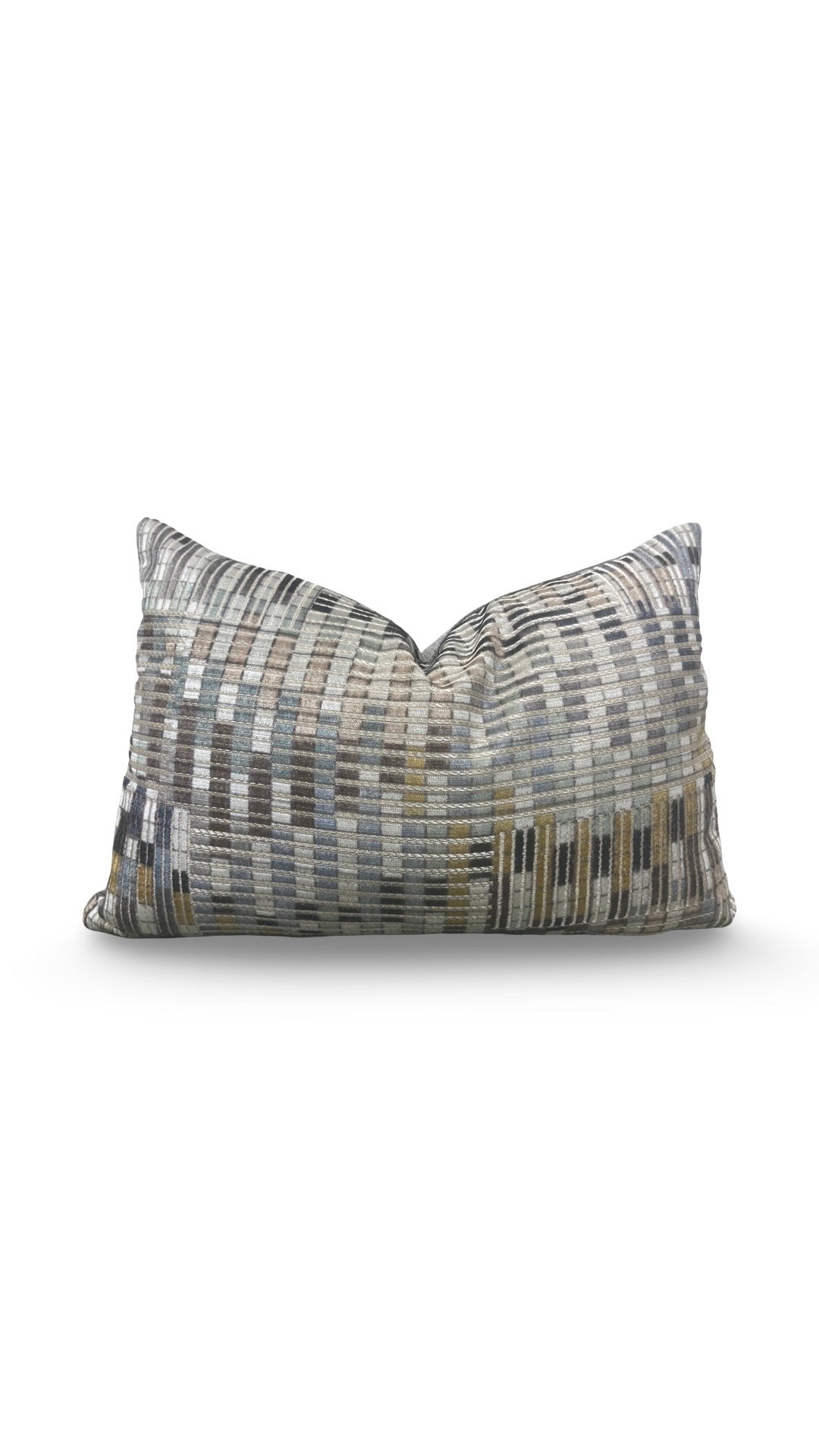 Romo Fabric Lumbar Pillow Nyoka Mineral 12x18" Knife Edge Cover