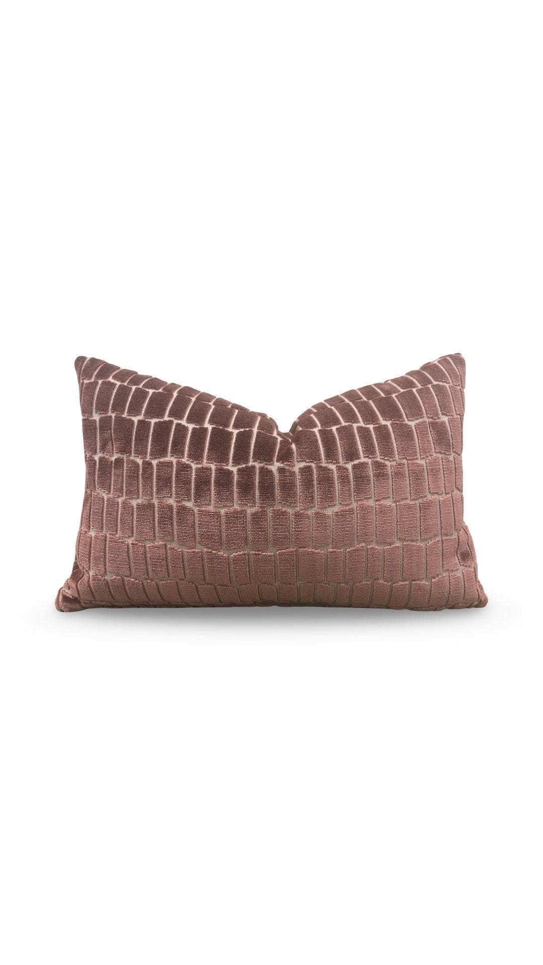Gaston Y Daniela Fabric Lumbar Pillow Maximo Rose 12x18" Knife Edge Cover