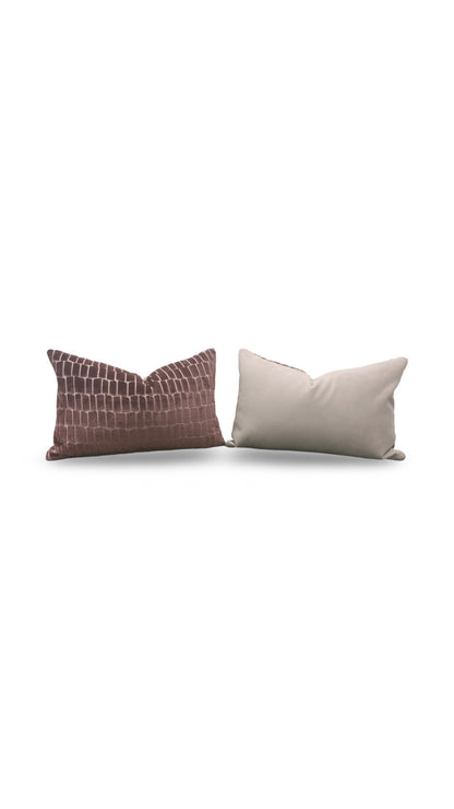 Gaston Y Daniela Fabric Lumbar Pillow Maximo Rose 12x18" Knife Edge Cover