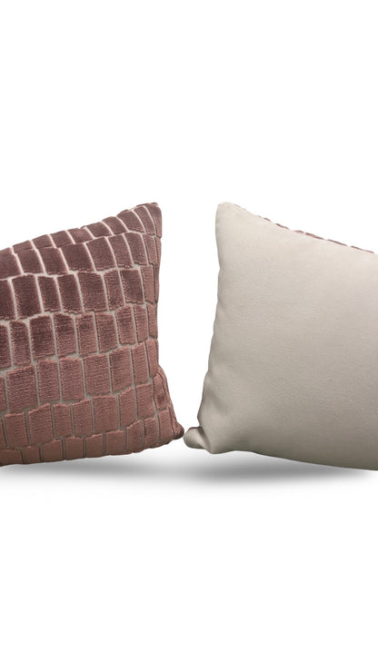 Gaston Y Daniela Fabric Lumbar Pillow Maximo Rose 12x18" Knife Edge Cover