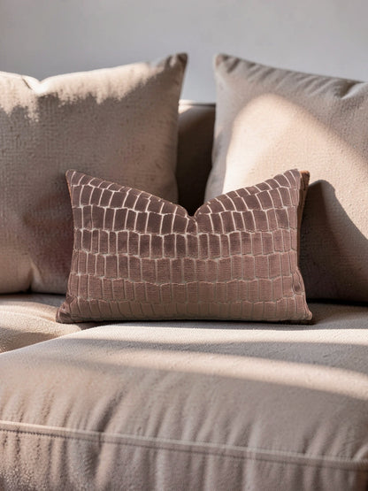 Gaston Y Daniela Fabric Lumbar Pillow Maximo Rose 12x18" Knife Edge Cover